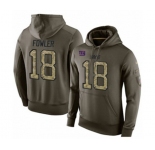 Football Men's New York Giants #18 Bennie Fowler Green Salute To Service Pullover Hoodie