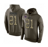 Football Men's New York Giants #21 Jabrill Peppers Green Salute To Service Pullover Hoodie