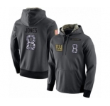 Football Men's New York Giants #8 Daniel Jones Stitched Black Anthracite Salute to Service Player Performance Hoodie