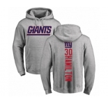 Football New York Giants #30 Antonio Hamilton Ash Backer Pullover Hoodie