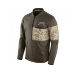 Men New York Giants Nike Olive Salute to Service Sideline Hybrid Half-Zip Pullover Jacket