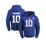 Nike New York Giants #10 Eli Manning Royal Blue Name & Number Pullover NFL Hoodie