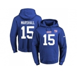 Nike New York Giants #15 Brandon Marshall Royal Blue Name & Number Pullover NFL Hoodie