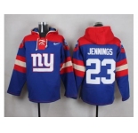 Nike New York Giants #23 Rashad Jennings Royal Blue Player Pullover NFL Hoodie