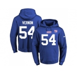 Nike New York Giants #54 Olivier Vernon Royal Blue Name & Number Pullover NFL Hoodie