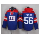 Nike New York Giants #56 Lawrence Taylor Royal Blue Player Pullover NFL Hoodie