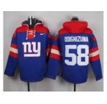Nike New York Giants #58 Owa Odighizuwa Royal Blue Player Pullover NFL Hoodie