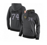 Football Women's New York Giants #74 Mike Remmers Stitched Black Anthracite Salute to Service Player Performance Hoodie