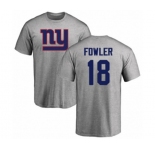 Football New York Giants #18 Bennie Fowler Ash Name & Number Logo T-Shirt