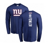 Football New York Giants #18 Bennie Fowler Royal Blue Backer Long Sleeve T-Shirt