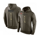 Football Arizona Cardinals #1 Kyler Murray Green Salute To Service Men's Pullover Hoodie