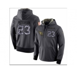 Men Arizona Cardinals #23 Adrian Peterson Stitched Black Anthracite Salute to Service Player Performance Hoodie