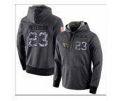 Men Arizona Cardinals #23 Adrian Peterson Stitched Black Anthracite Salute to Service Player Performance Hoodie
