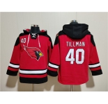 Men's Arizona Cardinals #40 Pat Tillman Red Ageless Must-Have Lace-Up Pullover Hoodie