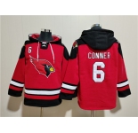 Men's Arizona Cardinals #6 James Conner Red Ageless Must-Have Lace-Up Pullover Hoodie