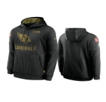 Men's Arizona Cardinals Black 2020 Salute to Service Sideline Performance Pullover Hoodie
