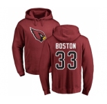 NFL Nike Arizona Cardinals #33 Tre Boston Maroon Name & Number Logo Pullover Hoodie