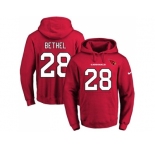 Nike Arizona Cardinals #28 Justin Bethel Red Name & Number Pullover NFL Hoodie