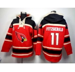 nike nfl jerseys arizona cardinals #11 larry fitzgerald black-red[pullover hooded sweatshirt]