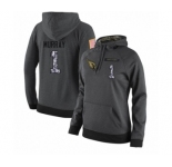 Football Women's Arizona Cardinals #1 Kyler Murray Stitched Black Anthracite Salute to Service Player Performance Hoodie