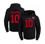 Football Men's San Francisco 49ers #10 Jimmy Garoppolo Black Name & Number Pullover Hoodie