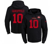 Football Men's San Francisco 49ers #10 Jimmy Garoppolo Black Name & Number Pullover Hoodie