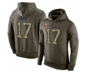 Football Men's San Francisco 49ers #17 Jalen Hurd Green Salute To Service Pullover Hoodie