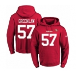 Football Men's San Francisco 49ers #57 Dre Greenlaw Red Name & Number Pullover Hoodie