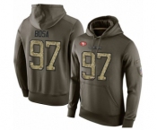 Football Men's San Francisco 49ers #97 Nick Bosa Green Salute To Service Pullover Hoodie