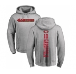 Football San Francisco 49ers #10 Jimmy Garoppolo Ash Backer Pullover Hoodie