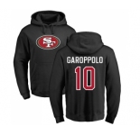 Football San Francisco 49ers #10 Jimmy Garoppolo Black Name & Number Logo Pullover Hoodie