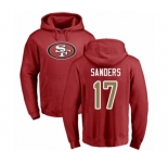 Football San Francisco 49ers #17 Emmanuel Sanders Red Name & Number Logo Pullover Hoodie