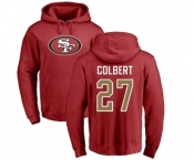 Football San Francisco 49ers #27 Adrian Colbert Red Name & Number Logo Pullover Hoodie