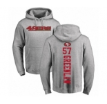 Football San Francisco 49ers #57 Dre Greenlaw Ash Backer Pullover Hoodie