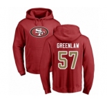 Football San Francisco 49ers #57 Dre Greenlaw Red Name & Number Logo Pullover Hoodie