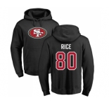 Football San Francisco 49ers #80 Jerry Rice Black Name & Number Logo Pullover Hoodie