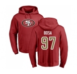 Football San Francisco 49ers #97 Nick Bosa Red Name & Number Logo Pullover Hoodie