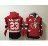 Men's San Francisco 49ers #23 Christian McCaffrey Red Black Ageless Must-Have Lace-Up Pullover Hoodie