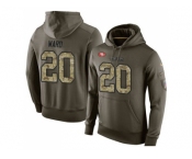 NFL Men Nike San Francisco 49ers #20 Jimmie Ward Stitched Green Olive Salute To Service KO Performance Hoodie