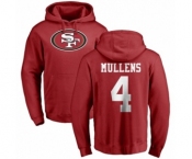 NFL Nike San Francisco 49ers #4 Nick Mullens Red Name & Number Logo Pullover Hoodie
