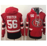 Nike 49ers #56 Reuben Foster Red Black Name & Number Pullover NFL Hoodie