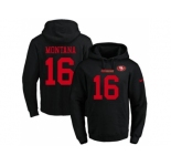 Nike San Francisco 49ers #16 Joe Montana Black Name & Number Pullover NFL Hoodie