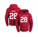 Nike San Francisco 49ers #28 Carlos Hyde Red Name & Number Pullover NFL Hoodie