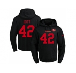 Nike San Francisco 49ers #42 Ronnie Lott Black Name & Number Pullover NFL Hoodie