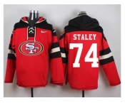 Nike San Francisco 49ers #74 Joe Staley Red Player Pullover Hoodie