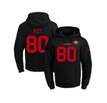 Nike San Francisco 49ers #80 Jerry Rice Black Name & Number Pullover NFL Hoodie
