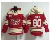 Nike San Francisco 49ers #80 Jerry Rice Red Sawyer Hooded Sweatshirt NFL Hoodie