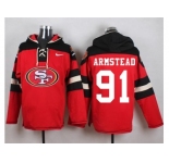 Nike San Francisco 49ers #91 Arik Armstead Red Player Pullover Hoodie
