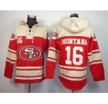 nike nfl jerseys san francisco 49ers #16 joe montana red-cream[pullover hooded sweatshirt]
