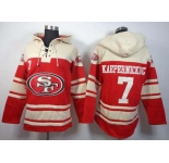 nike nfl jerseys san francisco 49ers #7 colin kaepernick red-cream[pullover hooded sweatshirt]